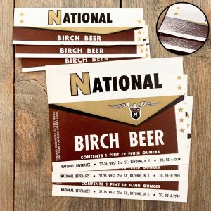 6 Assorted Vintage National Birch Beer Soda Labels