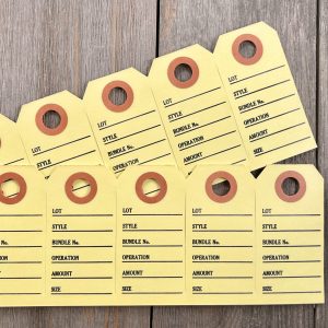 12 Vintage Yellow Clothing Tags