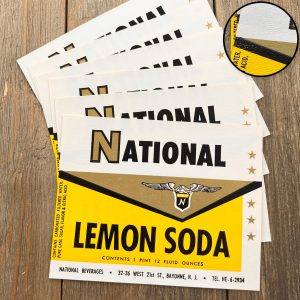 6 Vintage National Lemon Soda Labels