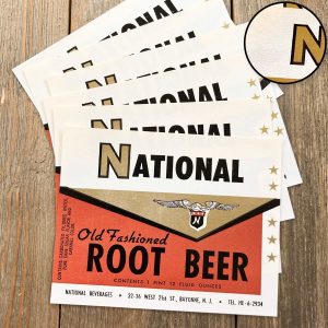 6 Vintage National Root Beer Soda Labels