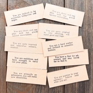 Ten vintage Lucky Fortune cards from the 1950s