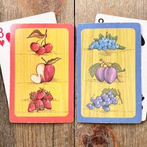 4 Assorted Vintage 1970s Fruit Playing Cards
